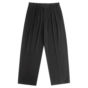 PLUS CRASH打褶好剪裁老钱风宽松百搭简约慵懒风男女休闲裤西装裤
