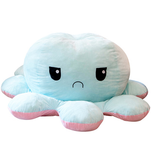 翻面章鱼公仔大号双面翻转心情变脸玩偶生气解压毛绒玩具生日礼物