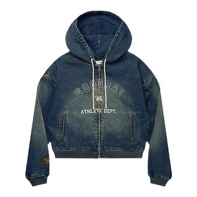 GOODBAI印花水洗短款牛仔外套