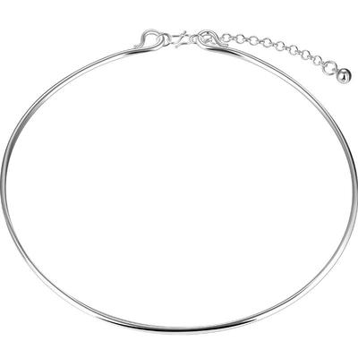 老银匠990足银光面银项圈