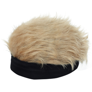 男士假发头顶短发男黑色全头套假头发光头专用发带式帽子白金色夏