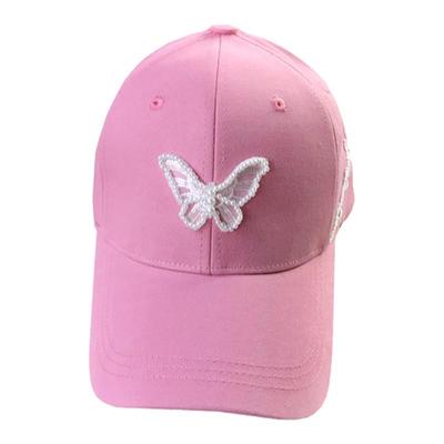进口重工钉珠蝴蝶女春夏鸭舌帽