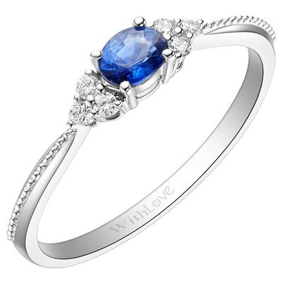 WithLove18K金蓝宝石钻石戒指
