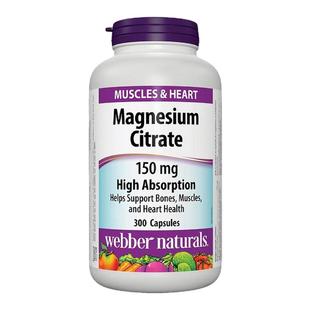 加拿大直邮Webber Naturals伟博柠檬酸镁片 150mg 300片/瓶
