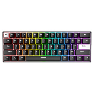 MK857无线蓝牙三模电竞游戏热插拔61键键盘PC透明底壳RGB炫酷光效