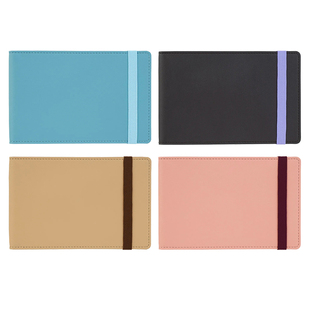 日本maruman满乐文B7皮质迷你活页本3孔可拆卸手账活页本Giuris金属夹横翻口袋笔记本随身携带小本子