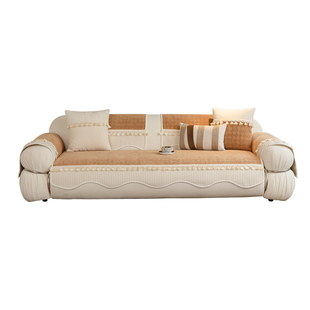 奶油风雪尼尔沙发垫2025秋冬款加厚坐垫异形高级感直排防滑盖布垫