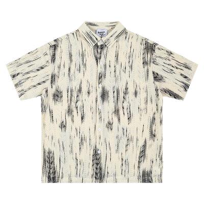 打破枷锁泼墨涂鸦翻领短袖衬衫