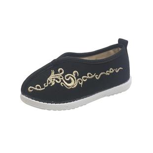 男童汉服鞋子中国风女童绣花鞋古风宝宝表演出鞋儿童古风手工布鞋