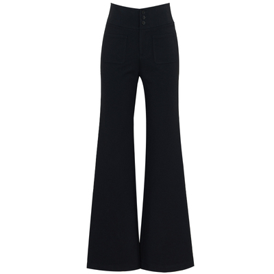 夏莫卡鱼骨腰封西装喇叭裤