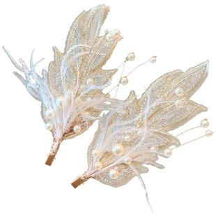 汉服女童头饰小女孩气质羽毛发夹高级感表演头饰宝宝国风超仙发卡