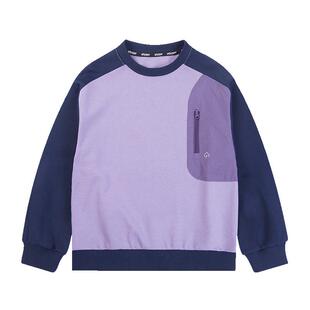 EBAER儿童圆领卫衣春秋款2026春装新款男童女童户外抗菌上衣童装