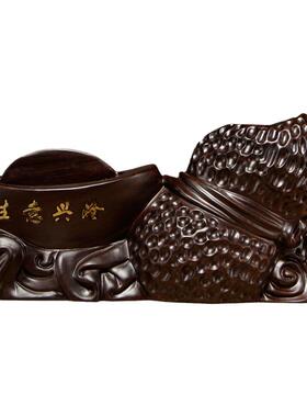 黑檀木生意兴隆笔筒送礼名片盒