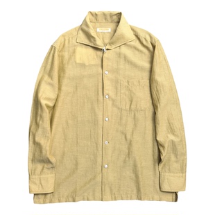 轻薄透气！舒适棉麻混纺翻领长袖衬衫春夏男老钱风宽松百搭麻衬衣