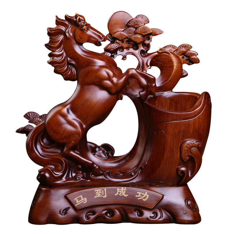 树脂笔筒教师节礼物办公室马摆件