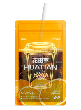 【U先试用】花田萃橙C美式黑咖啡粉袋装冲饮速溶咖啡无蔗糖0脂