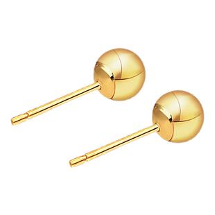 BEAUFINA百分娜18k金耳钉小金豆纯k金圆球耳钉简约小巧 耳饰