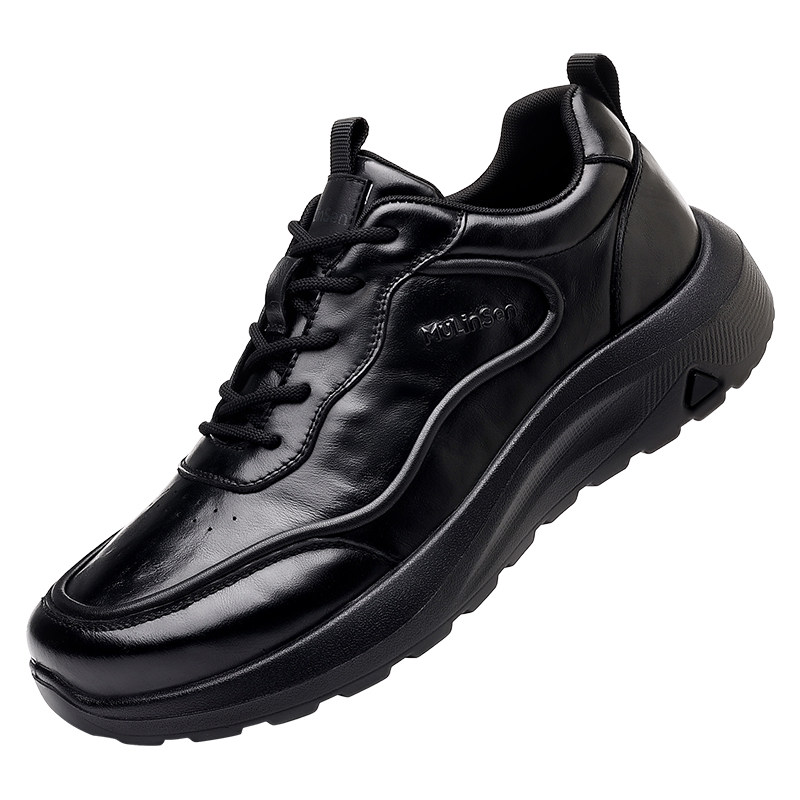 木林森头层牛皮防滑软底男鞋