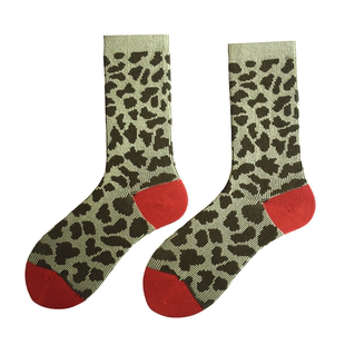 日系秋冬季双针双路无骨女士袜外贸出口复古中筒袜民族风sock潮牌