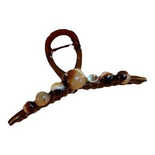 气质轻奢圆珠高级感抓夹女盘发量大后脑勺鲨鱼夹大号发夹2025新款