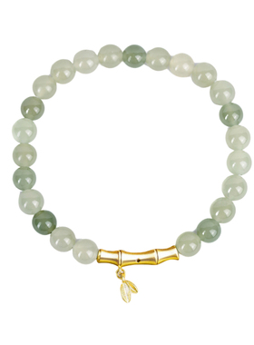 敦煌瑞竹和田玉银竹节手串