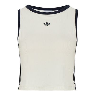 adidas阿迪达斯三叶草三条纹无袖修身T恤女经典带胸垫背心 LF4596