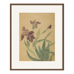 甜米 鸢尾花美式花卉背景墙装饰画日式艺术客厅卧室家居软装挂画