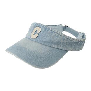 户外运动遮阳空顶帽女韩版ins潮牌C字母刺绣水洗牛仔布无顶鸭舌帽