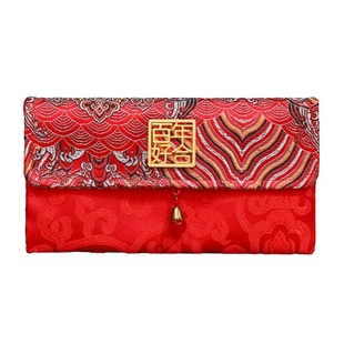 2026结婚见面礼红包织锦缎布艺新婚万里挑一万元包改口利是封喜袋