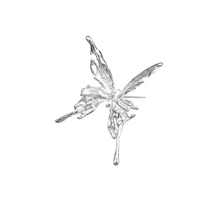 WIZARDLAB原创设计丨“启毓” 联名款 高级感纯银「枯叶蝶」耳钉