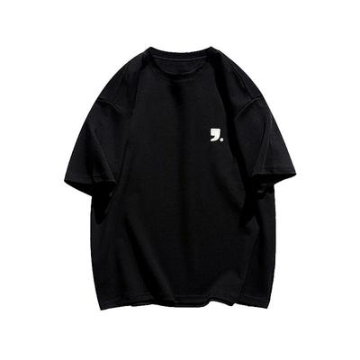 夏季黑色纯棉黑色休闲短袖t恤男