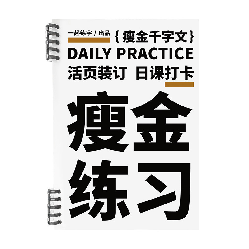 一起练字宋徽宗瘦金体字帖硬笔千字文成人练字活页便携初学者入门一日一课大学生男生女生大气临摹字帖