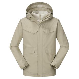 探拓户外防风防水山系冲锋衣男士三合一可拆卸工装外套新款登山服