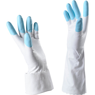 洗碗手套鲨鱼油乳胶植绒厨房家务清洁手套加绒加厚洗衣服防水手套