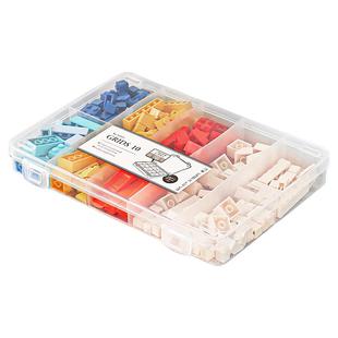 家用儿童积木收纳盒透明分格分类储物大容量小颗粒玩具零件整理箱