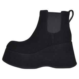 millies妙丽女鞋2025冬季新款厚底马丁靴加绒增高短靴时尚时装靴