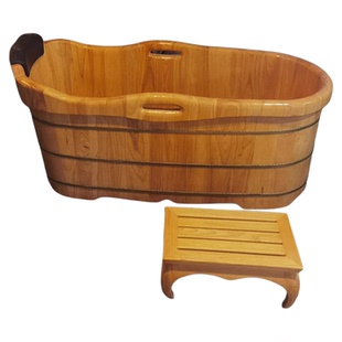 杉琦无漆泡澡木桶浴桶大人洗澡木桶浴缸家用老人全身泡澡桶沐浴盆