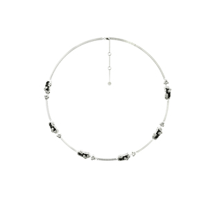 [陈楚生同款]初印OINICIO沉积系列925银黑色滴胶拼接项链女锁骨链