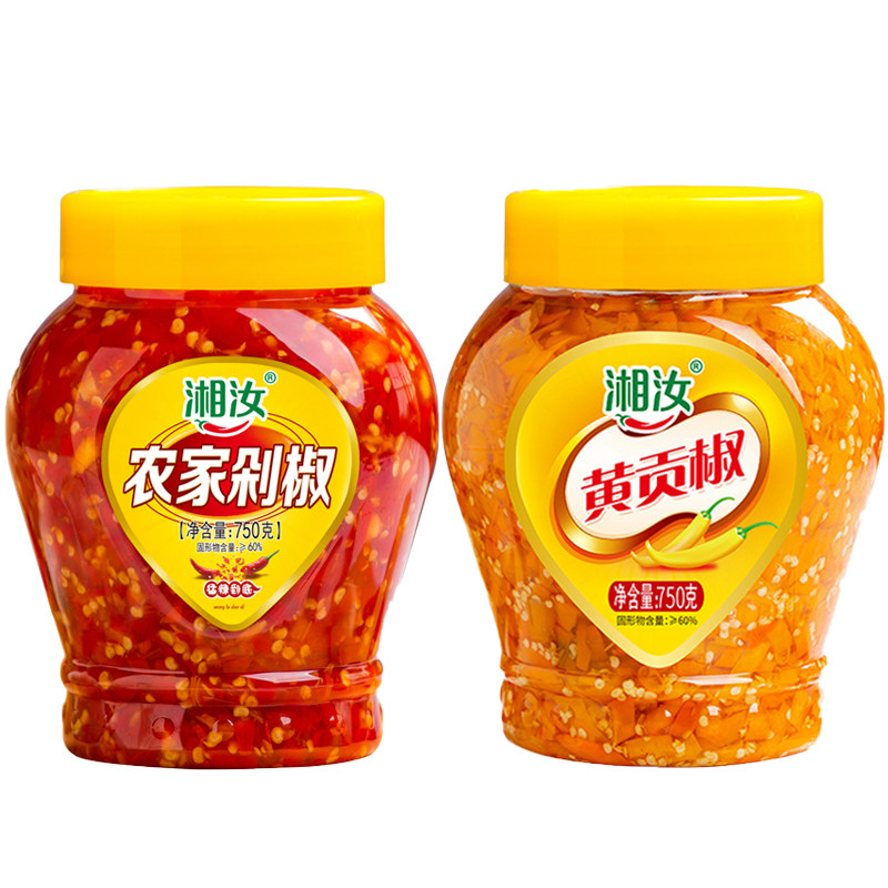 湘汝湖南特产750g农家剁椒酱超辣特辣香辣朝天椒小米辣椒剁辣椒酱