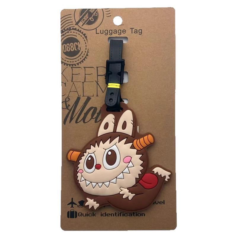 LABUBU软胶行李牌行李箱包防丢托运识别吊牌托运牌登机牌挂件可爱