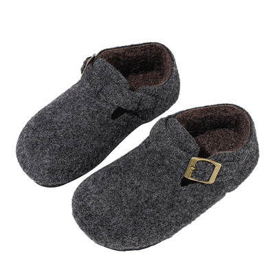 儿童洋气加绒毛呢勃肯鞋