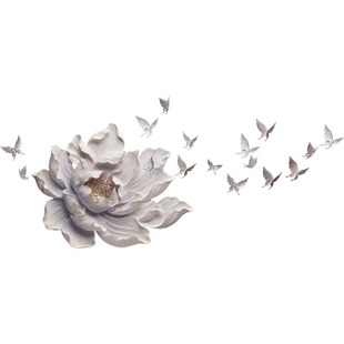 客厅墙面装饰背景墙挂件创意奶油风挂饰浮雕立体花玄关墙上装饰品