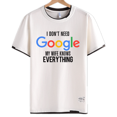 GOOGLE极客恶搞编程码拼接短袖