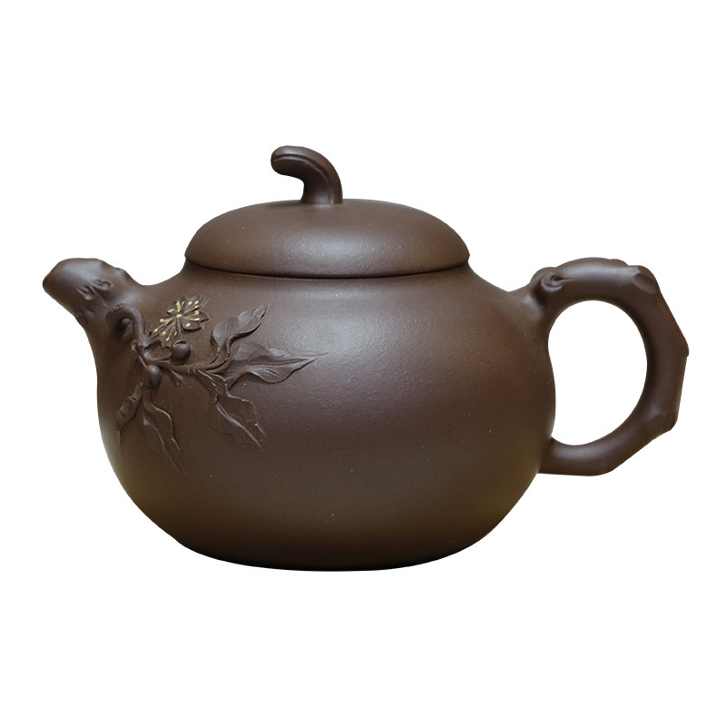 茄段壶原矿紫泥正高工方琴华全手工宜兴紫砂壶家用功夫茶具365cc