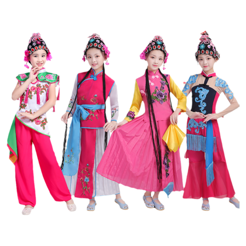 儿童俏花旦演出服舞蹈服戏曲卿儿朵朵小荷风民族京剧戏曲服装头饰