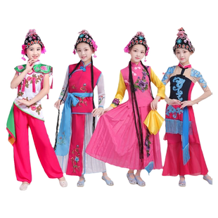 儿童俏花旦演出服舞蹈服戏曲卿儿朵朵小荷风民族京剧戏曲服装头饰