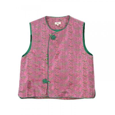 布符新中式偏襟盘扣马甲春季新品