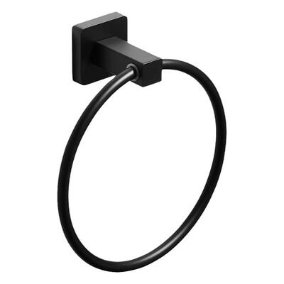 圆形毛巾环黑色北欧式酒店浴室小