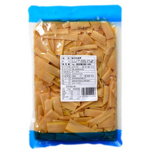 明成味付笋1kg即食调味笋片 麻笋拉面笋片 竹笋丝日式鲜笋干4-6cm