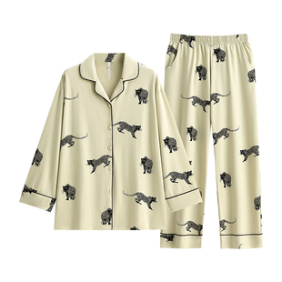 悦内睡衣女款春秋季秋款秋天纯棉长袖家居服高级感可出门外穿套装